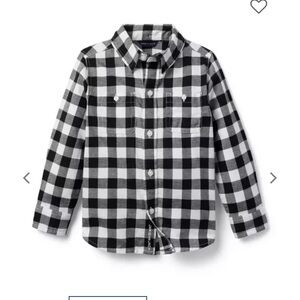 Janie and Jack Black and White Plaid Button Down Shirt